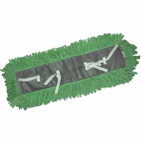 ABCO 5 in. X 72 in. Green Pre-Treated Disposable Cut End Dust Mop Tie On, 6PK DD-92572G